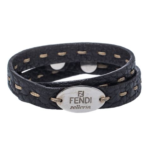 fendi leather wrap bracelet|Fendi.